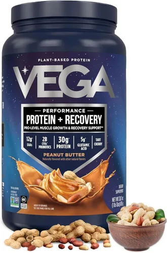 Miniatura 22 de Vega Sport proteína en polvo vegana + recuperación - 30g de proteína a base de plantas por porción, vainilla, 45 porciones, 5g de BCAA, probióticos