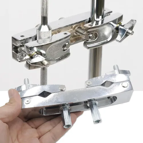 Miniatura 6 de CashBeat - Soporte ajustable para platillos de acero inoxidable plateado Quick Release Drum Cymbal Stand Clamp with Adjustable Angle, Multi-Clamp
