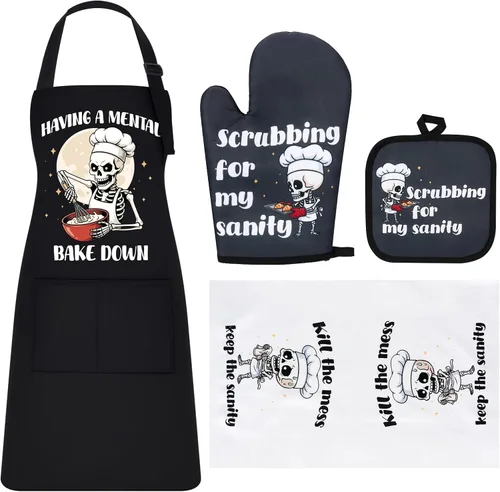 Miniatura 10 de Defresit Funny Baking Aprons Set for Women Men, Kitchen Baking Supplies