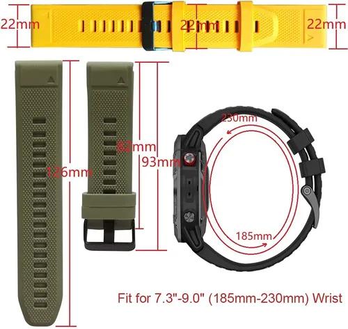 Miniatura 3 de AISPORTS Correa de reloj de ajuste rápido de 0.866 in compatible con Garmin Fenix 7/7 Pro/6/6 Pro/5/5 Plus, correa deportiva suave y transpirable