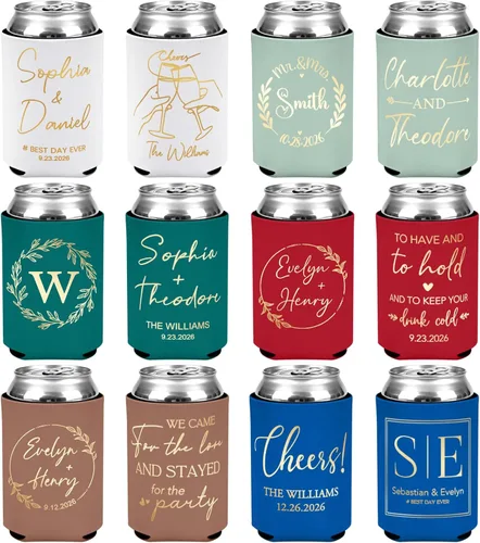 Miniatura 8 de Enfriadores de latas delgadas personalizadas para cerveza delgada de 12 onzas y refrescos duros, soporte para enfriadores de latas de neopreno