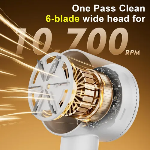 Miniatura 3 de Heapsion Afeitadora de tela, removedor de pelusas, afeitadora de suéter de 10700 RPM con cabezal de 6 cuchillas, rodillo oculto, removedor de pelusa