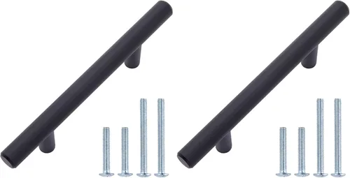 Miniatura 16 de Amazon Basics Manija Euro Bar para gabinete (1/2 pulgada de diámetro), 5.38 pulgadas de longitud (centro de agujero de 3 pulgadas), champán dorado