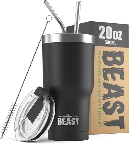 Miniatura 48 de Beast Vaso Térmico de 30 oz de Acero Inoxidable con Aislamiento al Vacío para Café y Hielo de Doble Pared Termo de Viaje (Rojo Arándano)