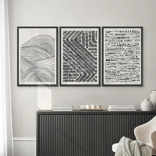 Miniatura 609 de SIGNWIN Lienzo enmarcado para pared, arte con pinceladas de flujo neutro en tonos beige abstractos, ilustraciones, arte moderno, decorativo