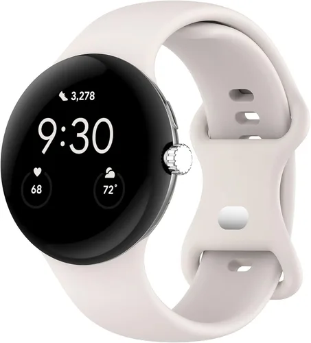 Miniatura 26 de Correa Compatible con Google Pixel Watch 1/2/3/4 (41mm), Pulsera de Reemplazo de Silicona Suave Deportiva para Google Pixel Watch 41mm Negro