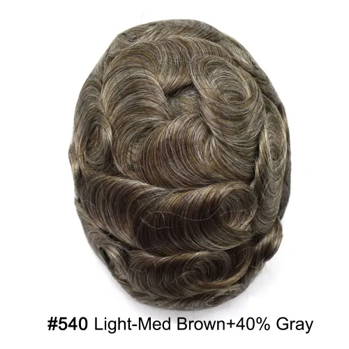 Miniatura 67 de Toupee Hair Piece For Men 100% Real Human Hair System Natural Looking Hairpieces For Men Hair Units Protesis Capilar Para Hombre 8''X10'' #610#6