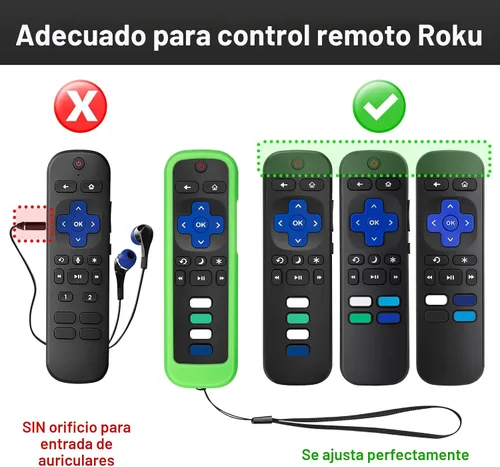 Miniatura 2 de Paquete de 2 fundas protectoras de control remoto para mando de TV Roku/Funda protectora de silicona - Brilla en la oscuridad (Verde/Azul)