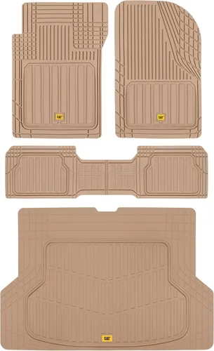 Miniatura 13 de CAT® ToughLiner™ - Alfombrillas de piso beige para coche, resistentes para adaptarse al diseño, alfombrillas de piso para camiones de alta
