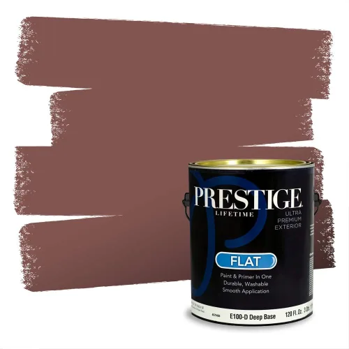 Miniatura 251 de Prestige Paints Pintura exterior e imprimación en uno, 1 galón, plano, coincidencia comparable de Valspar* Amber Rose*