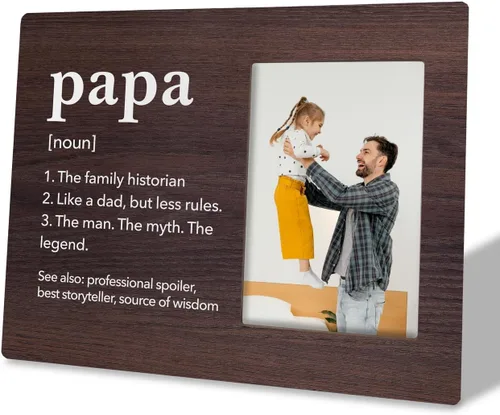 Miniatura 16 de Marco de Fotos para Papá - Soy su Compañero de Pesca, Marco de Madera para Papás Pescadores, Regalo del Día del Padre