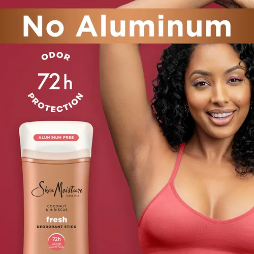 Miniatura 4 de SheaMoisture - Desodorante en barra 72h Control de olores coco e hibisco fresco sin aluminio, 2.6 onzas