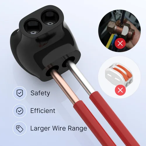 Miniatura 4 de RVBOATPAT Conector multigrifo aislado de 2 puertos 4-14 AWG de aluminio a cobre, conectores de alambre de aluminio de entrada de un solo lado, 5PCS
