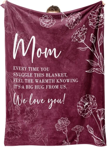 Miniatura 9 de GiltGlimmer Regalos para mamá, manta de regalo de cumpleaños para mamá, regalo para madres para mujeres de hija e hijo, regalo de We Love You