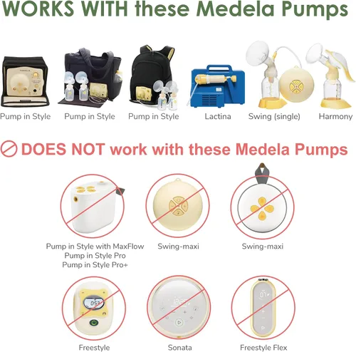 Miniatura 2 de Maymom Membranas de repuesto para bomba Medela Medela en estilo extractor, lactina, columpio y bombas sinfonías, paquete de 8 (blanco)