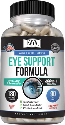 Miniatura 12 de Kaya Naturals Suplemento de salud ocular, luteína y zeaxantina, salud de la visión, apoyo a la fatiga ocular 800 mg Suplemento vitamínico 30 cápsulas
