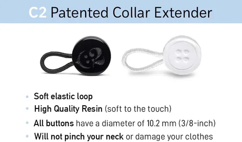Miniatura 3 de Extensor elástico de cuello de camisa, paquete de 5 extensores de cuello para camisa de vestir, extensor de botón no metálico para camisas
