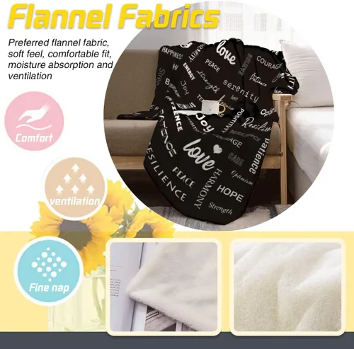 Miniatura 6 de Manta curativa, manta de regalo para mujeres y hombres, cálido regalo inspirador, manta de forro polar suave con energía positiva, comodidad, amor