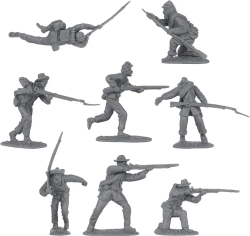Miniatura 4 de BMC CTS American Civil War Plastic Army Men - 32 figuras de soldado azul y gris
