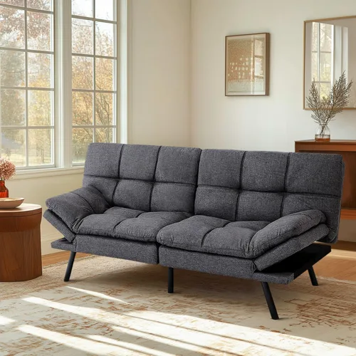 Miniatura 15 de MUUEGM Sofá cama futón de espuma viscoelástica, moderno sofá de oficina, cama convertible para espacios pequeños, apartamento, oficina, con respaldo