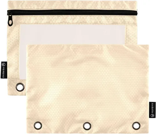 Miniatura 12 de Gredecor Estuche para lápices con 3 anillos con cremallera negra, paquete de 2 unidades, organizador de carpetas transparentes para ventana escolar