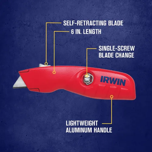 Miniatura 2 de Cúter IRWIN, autorretráctil para seguridad (2088600), rojo