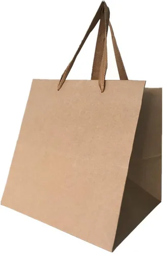 Miniatura 3 de DraDraLee Bolsos de la manija de compras del regalo del papel de Kraft de Brown para el paquete 13x13x13inch
