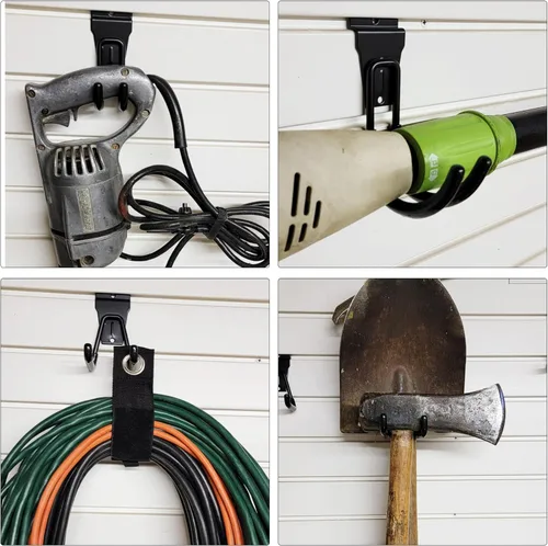 Miniatura 5 de 3-H, accesorios para pared de listones de 18 piezas, ganchos y perchas de pared de listones de múltiples tamaños, pared de listones resistente
