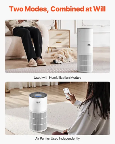 Miniatura 5 de VEVOR Purificador de aire 2 en 1 con humidificador, cubre hasta 1090 pies cuadrados en una hora, filtro True HEPA 11, silencioso de 22dB, filtra