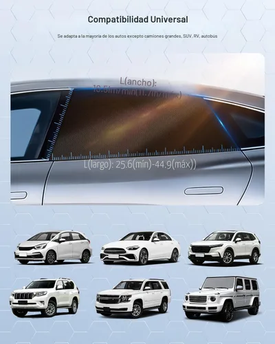 Miniatura 7 de PEMOTech - Parasol para ventana de coche (2 pack) - Certificado, parasol para ventana lateral del coche, protección UV, transpirable, de spandex