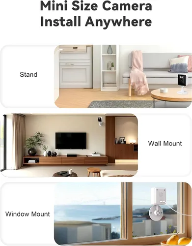 Miniatura 5 de Cámaras 2K para seguridad en el hogar, cámara interior Wi-Fi 6 de 2.4/5 GHz para perro/mascota/niñera/bebé con aplicación de teléfono