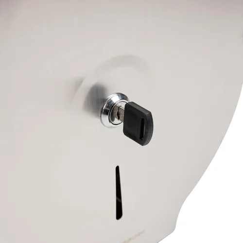 Miniatura 6 de Mind Reader Dispensador de papel higiénico, montaje en pared, cerradura con llave, baño, acero inoxidable, 10 pulgadas de largo x 10.25 pulgadas