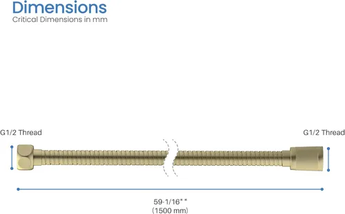 Miniatura 3 de KIBI Manguera de ducha de 59 pulgadas de alta presión desmontable doble para baño Manguera de ducha de mano de repuesto para extensión universal