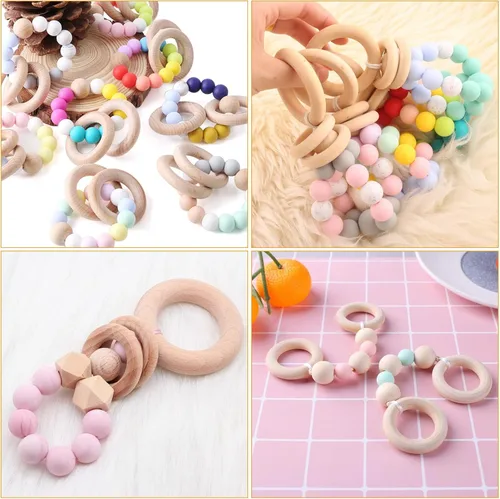 Miniatura 7 de 100 anillos de madera sin terminar de 2.5 pulgadas, anillos de madera natural para manualidades, anillos de macramé de 2.362 in, anillos de madera