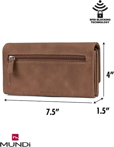 Miniatura 3 de Mundi - Cartera File Master con bloqueo RFID para mujer con bolsillo para cambio