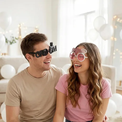 Miniatura 4 de NUOBESTY 2 lentes de sol para novia y novio, anteojos decorativos para fiesta de boda, accesorios ligeros para despedida de soltero y despedida