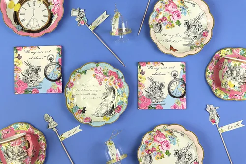 Miniatura 8 de 20 servilletas desechables de Alicia en el país de las maravillas, sombrerero loco para fiesta de té, para decoración de mesa, cumpleaños, día