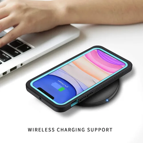 Miniatura 7 de Lanhiem Funda impermeable para iPhone 11 Pro Max, protección de cuerpo completo 360 bajo el agua, a prueba de suciedad, a prueba de golpes, con Negro