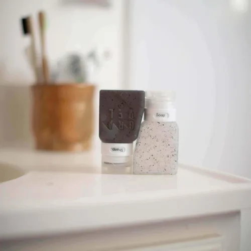 Miniatura 3 de Gravel Botellas de viaje de silicona para artículos de tocador, 3 onzas (paquete de 2), a prueba de fugas, sin BPA, botellas de viaje aprobadas por