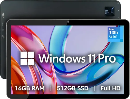Fusion5 - Tableta de 10.1" con Windows 11 Professional - 16 GB de RAM, SSD de 512 GB, Intel de 13ª generación, Full HD, USB C, Micro HDMI - Tableta
