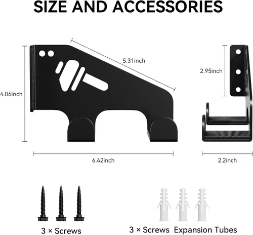 Miniatura 4 de XZHXFX Soporte de pared para motosierra, soporte de motosierra resistente para organización de garaje, organizador de cobertizo de almacenamiento