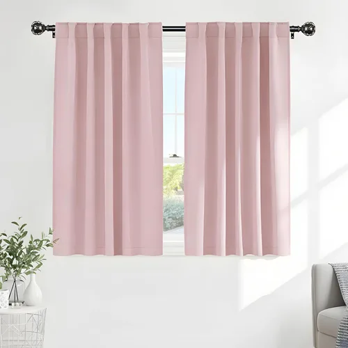 Miniatura 115 de PONY DANCE Cortinas cortas con aislamiento térmico para ventana pequeña, para guardería, baño, cocina, lavandería, caravana, sótano, 29 pulgadas