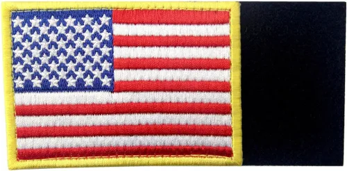 Miniatura 5 de Parches de bandera estadounidense bordados con borde dorado de EE. UU. Estados Unidos de América, uniforme militar, emblema de gancho y bucle