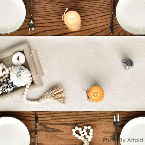 Miniatura 4 de Artoid Mode Aqua Hello - Camino de mesa de otoño con hojas de calabaza, decoración de mesa de comedor de cocina de otoño de temporada