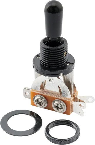 Miniatura 6 de Musiclily Basic Metric - Interruptor de palanca de guitarra recta corta de 3 vías para guitarra eléctrica estilo LP, parte superior negra con punta