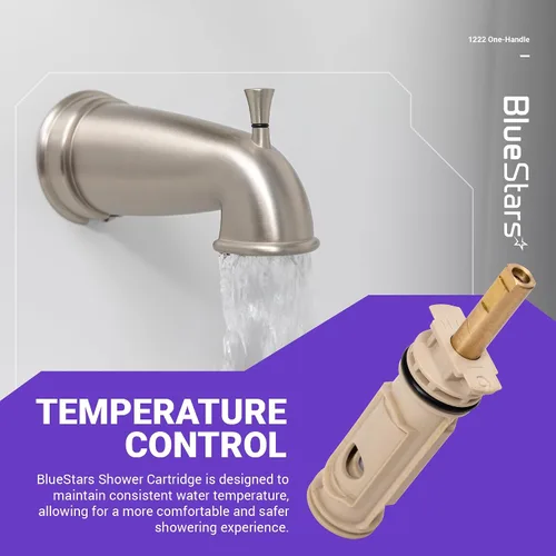 Miniatura 4 de BlueStarts 1222 - Cartucho de grifo de una manija de alta calidad, compatible con grifos PosiTemp de una manija Moen y ducha de bañera Moen