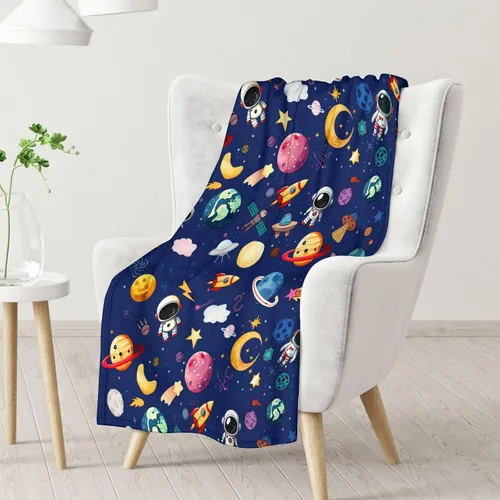 Miniatura 2 de Regalos de planeta – 30 x 40 pulgadas Lindas mantas amantes de los planetas para niños – Manta suave y mullida azul para regazo y oficina