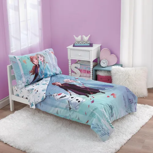 Miniatura 22 de Disney Encanto Tropical Delight - Juego de ropa de cama infantil de 4 piezas con flores y mariposas rosas y aguamarina, edredón, sábana bajera
