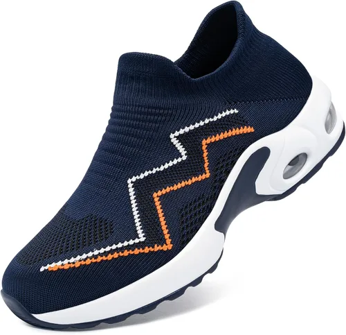 LARNMERN Zapatos deportivos de punta de acero para mujer, zapatos de trabajo con puntera de seguridad, con amortiguación de aire, zapatos casuales