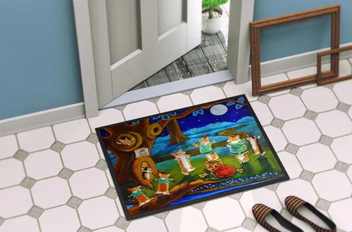 Miniatura 4 de Caroline's Treasures 7415JMAT Corgi Robin Hood - Tapete para puerta delantera, 24 x 36 pulgadas, para interiores y exteriores, para entrada